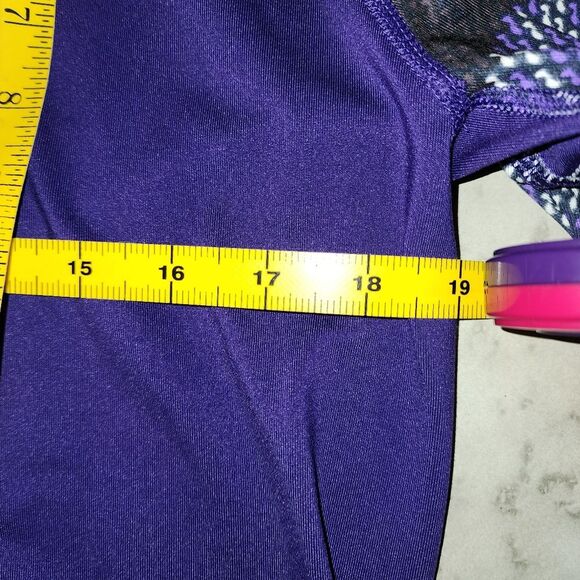 Nike Pro womens Aztec Geometric Tribal Purple Quarter Zip XL Dri Fit activewear - Picture 11 of 15